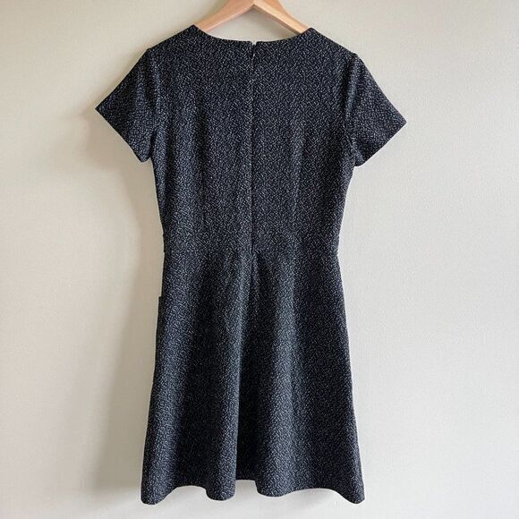 LOFT Ann Taylor Flecked Pocket Flare Dress Tweed Womens Size 2 Short Sleeve Knit - Picture 7 of 7